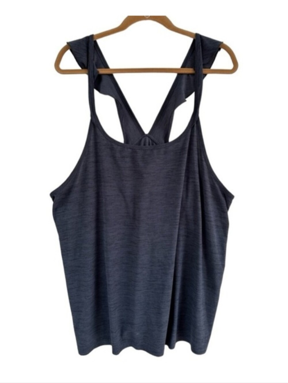 Old Navy Active Gray Ruffle Strap Tank - Picture 2 of 4